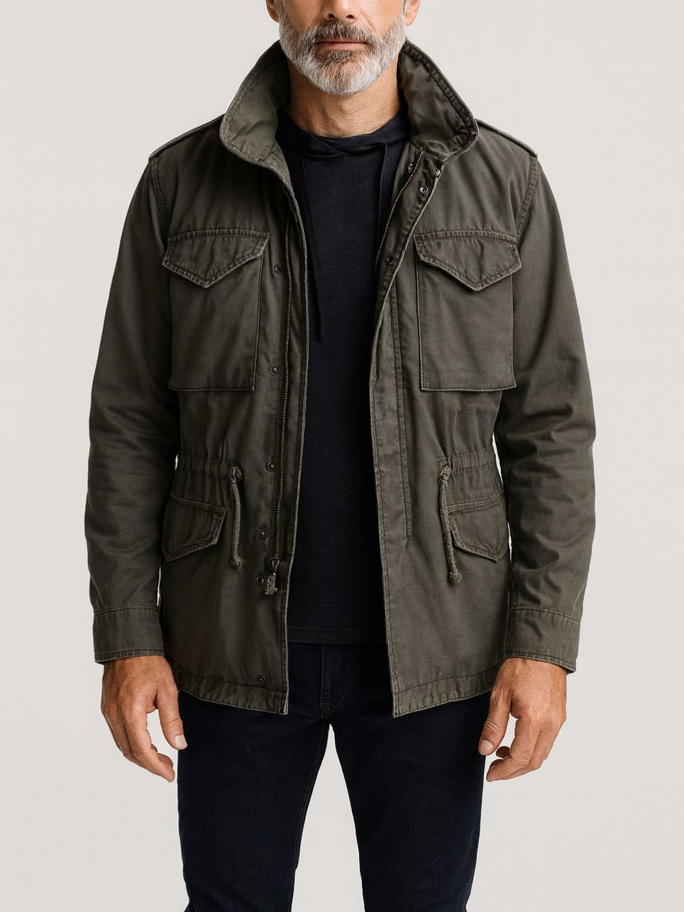 Men's Casual Multi-Pocket Long-Sleeve Jacket teemdrop
