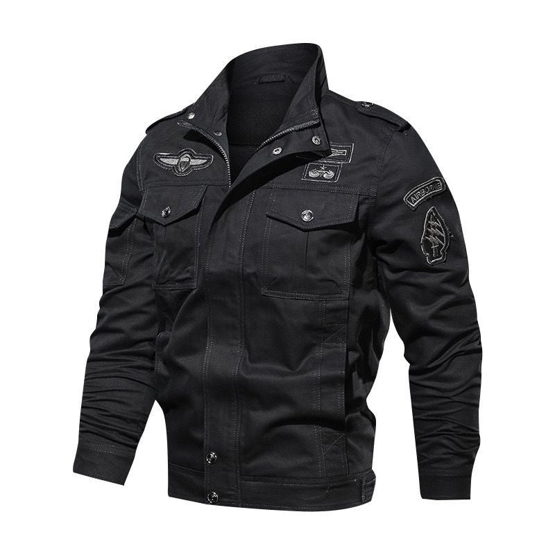 Mens Slim Fit Casual Stand Collar Cotton Jacket With Zipper teemdrop