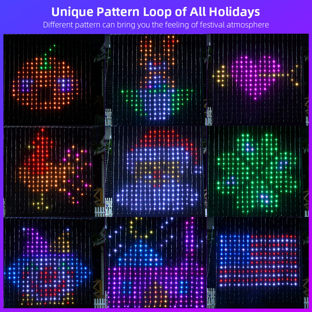 Smart RGB Colorful Graffiti Curtain Lights teemdrop