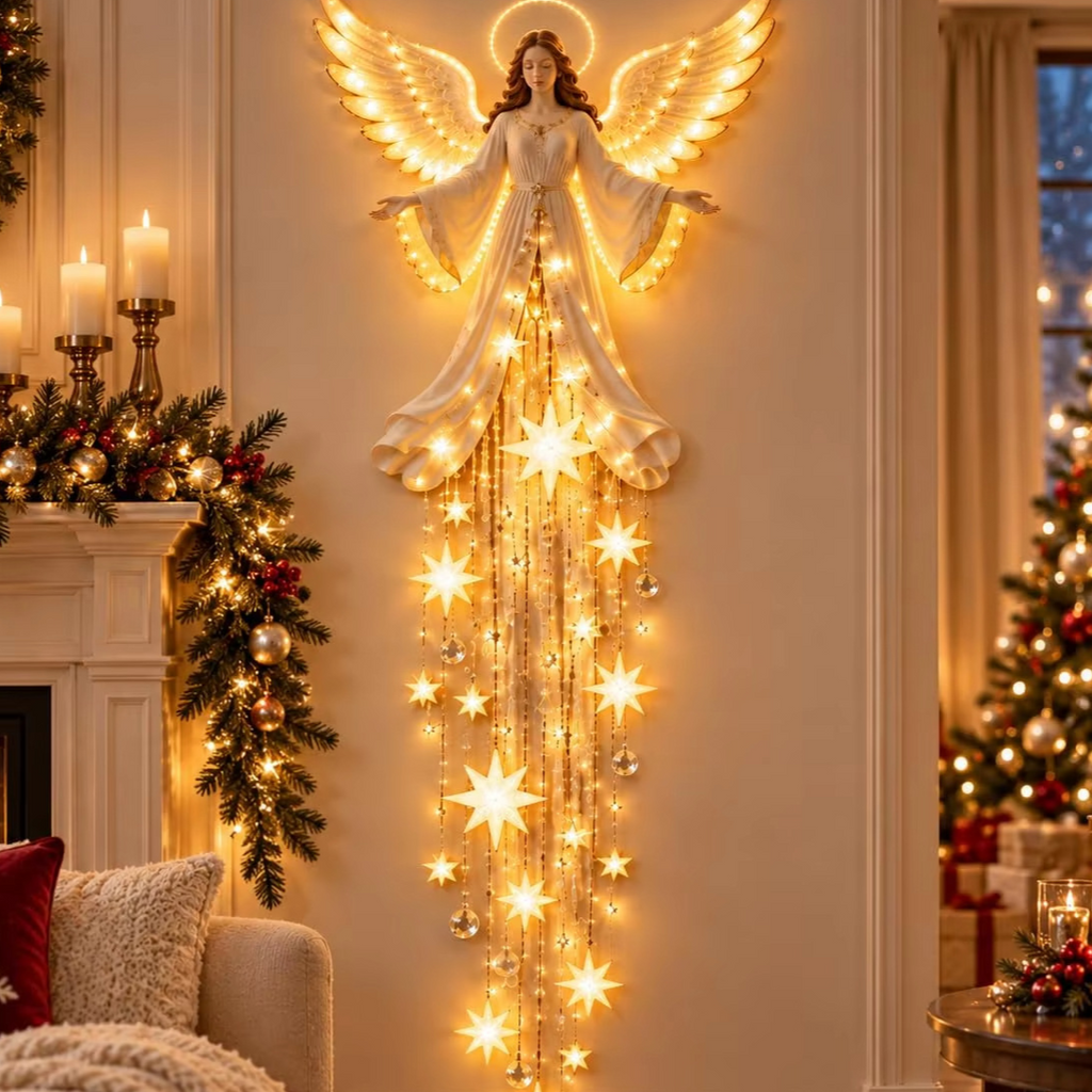 LED Lighted Christmas Tree Wall Hanging Decoration with Wreath Door Ornament teemdrop
