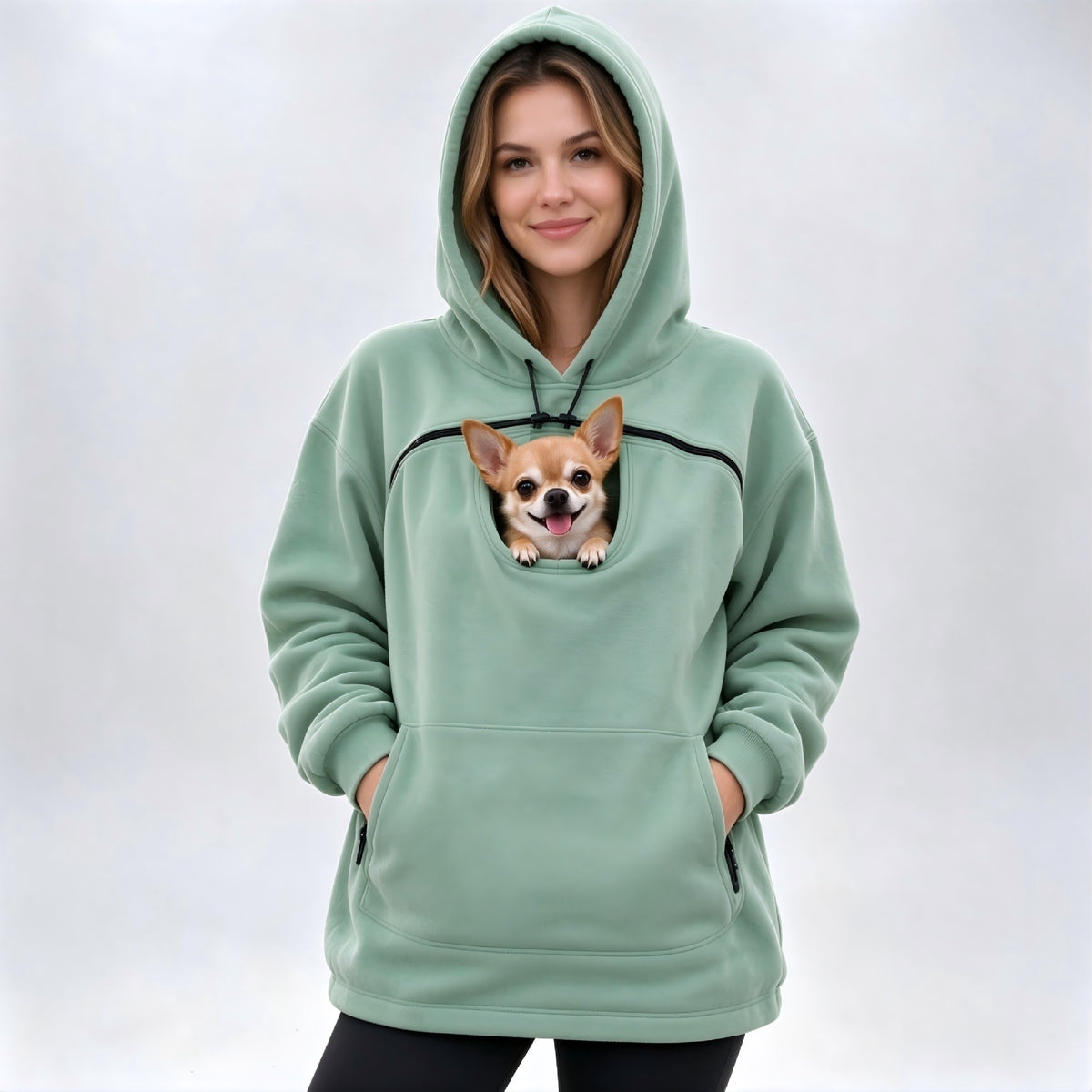 Unisex Lamb Wool Hooded Pullover Sweatshirt Loose Casual Warm