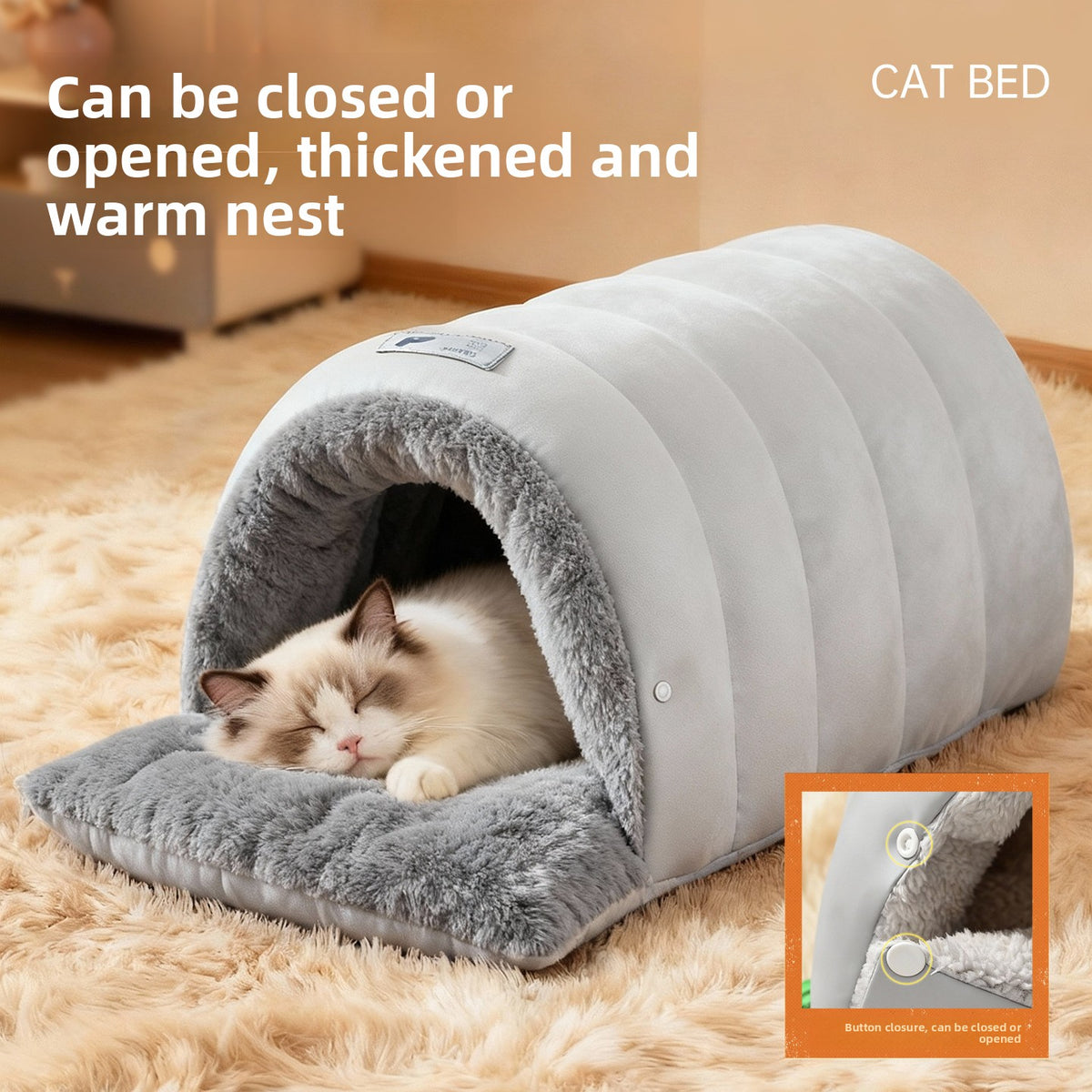 Semi-enclosed leather sleeping bag cat litter teemdrop