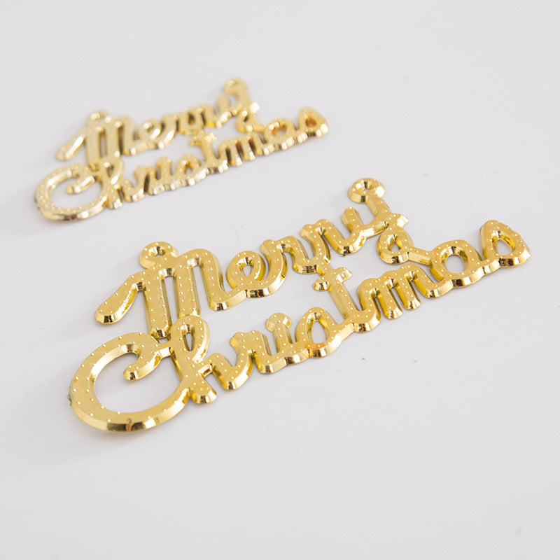 Alphabet Plastic Christmas Hanging Ornaments Gold Silver Red Letters for Xmas Tree Wreath Party Decoration