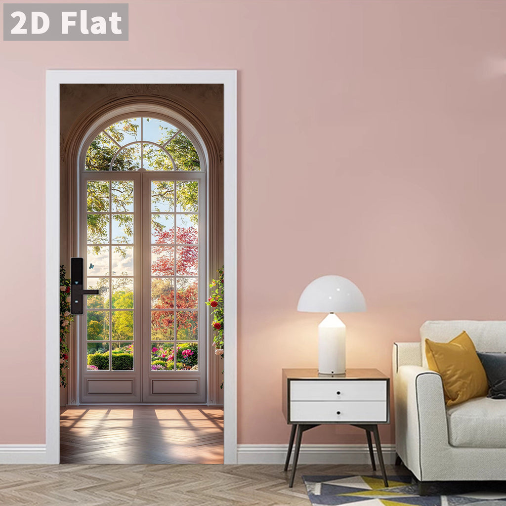 Creative Wooden Door Refurbished Door Stickers Wall Stickers teemdrop