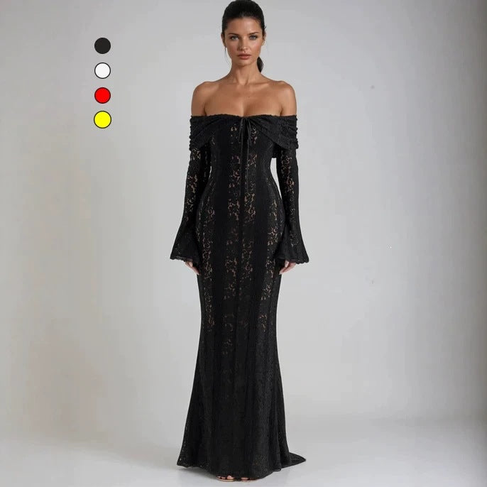 Off-shoulder Lace Bodycon Evening Gown