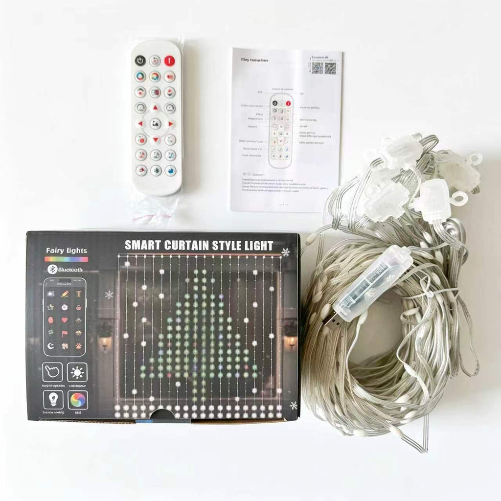 Smart App Controlled RGB Programmable LED Curtain Light with Dynamic Display Modes