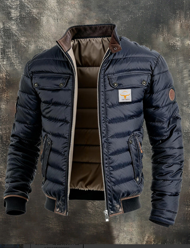 Mens Retro Quilted Patchwork Jacket