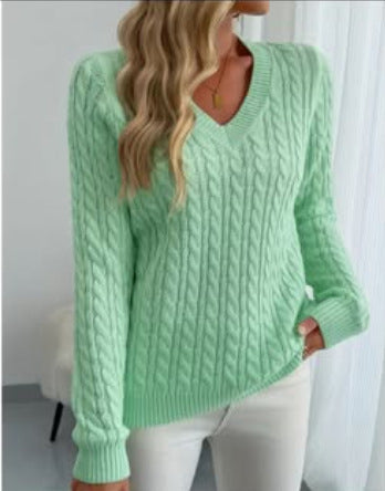 Crew-neck cable-knit sweater teemdrop