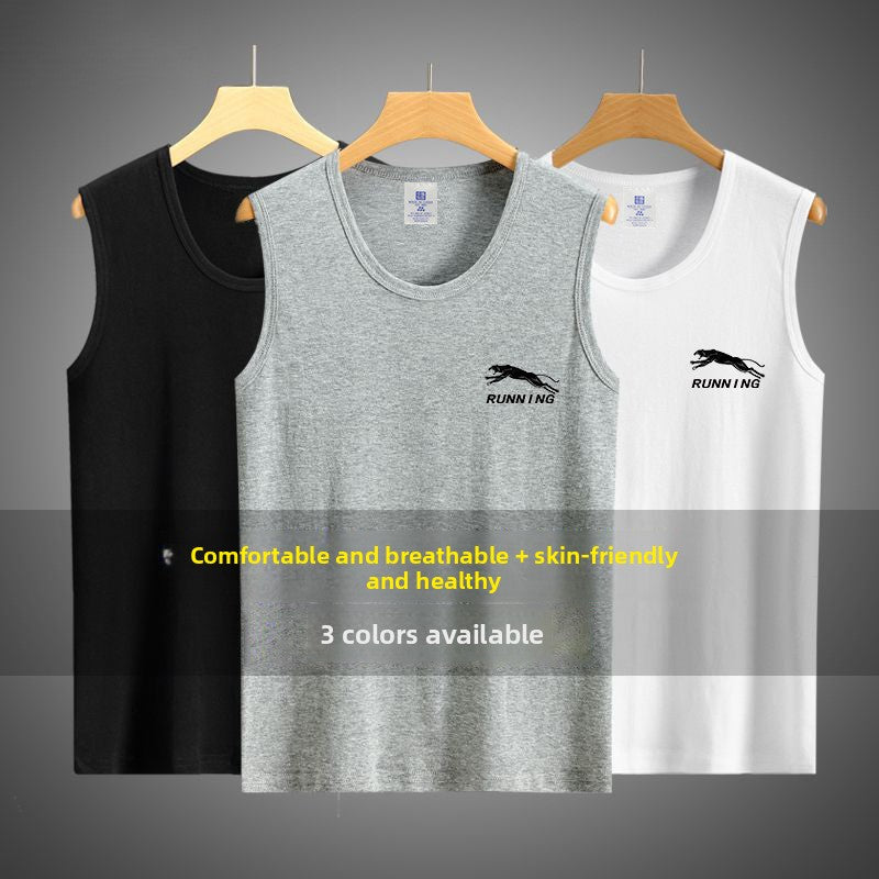 Men's Solid Color Sleeveless Breathable Sports Gym Fitness Vest teemdrop