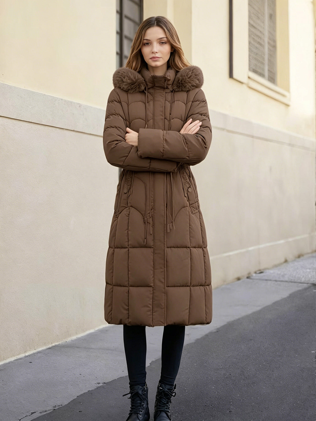 Women's Long Cotton-Padded Coat teemdrop