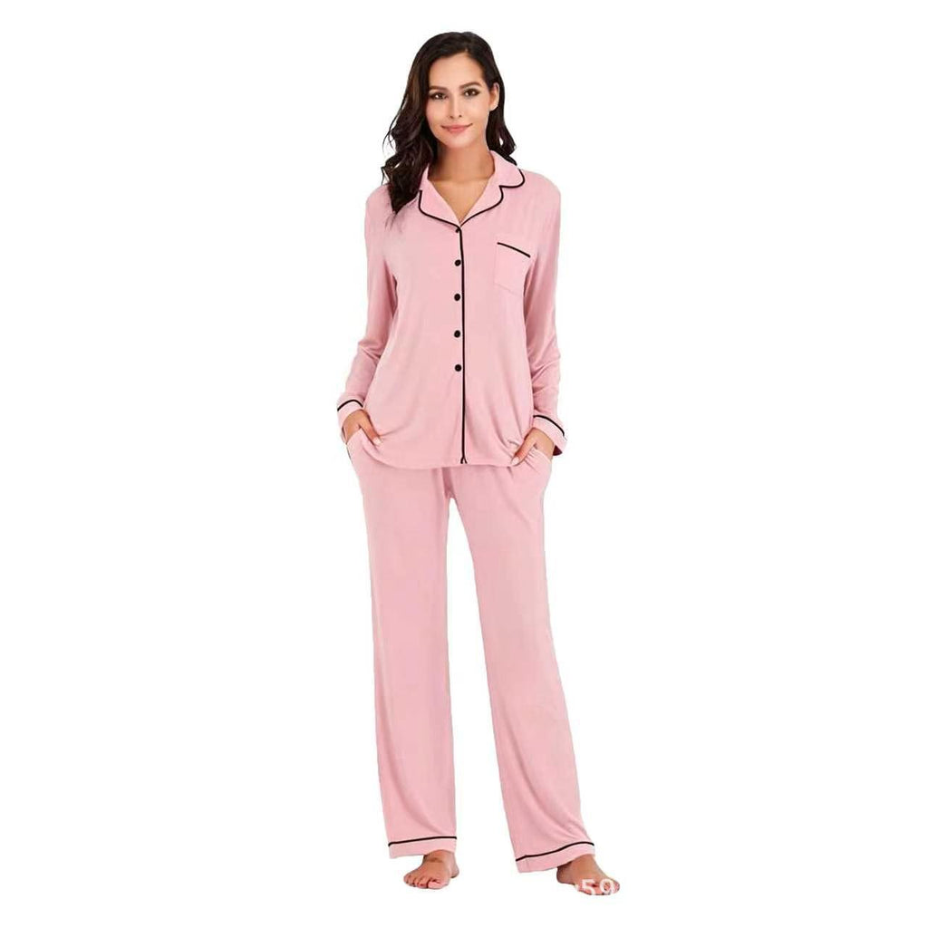 Women's cardigan long-sleeved long pants set pajamas teemdrop