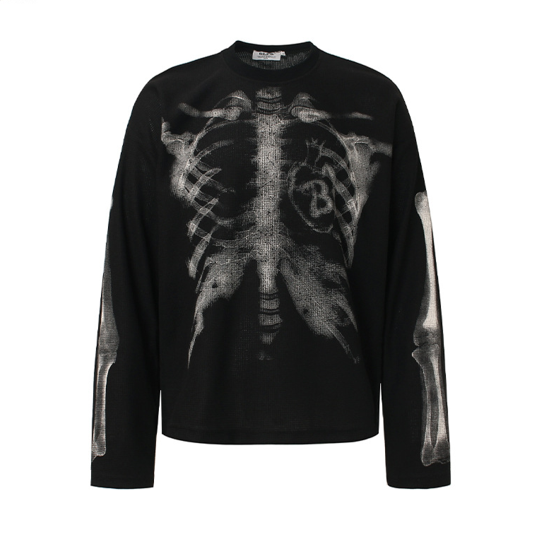 Long-sleeved round-neck men's hoodie