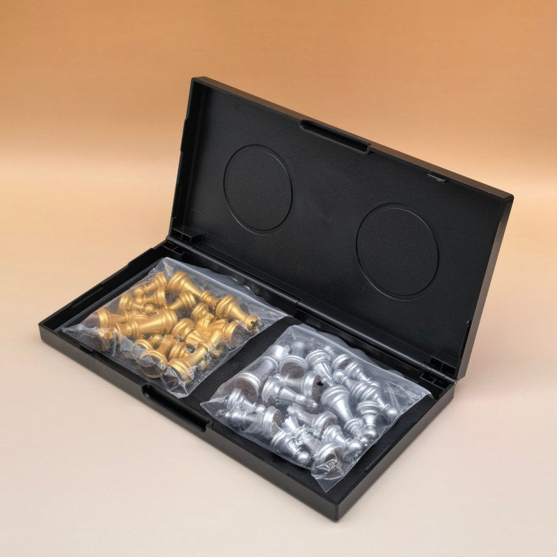 gold and silver magnetic chess set teemdrop