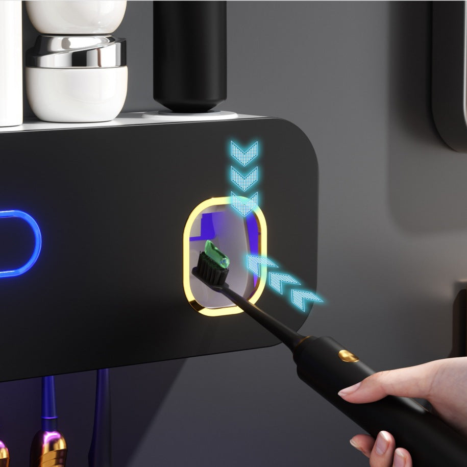 Smart UV Toothbrush Holder with Toothpaste Dispenser