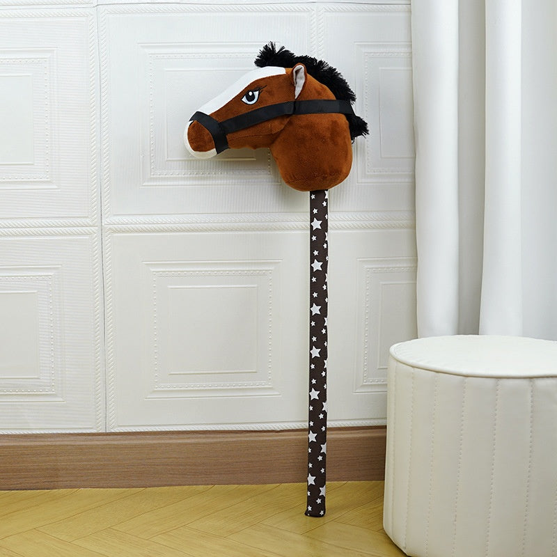 Unicorn Horse Head Stick Plush Toy
