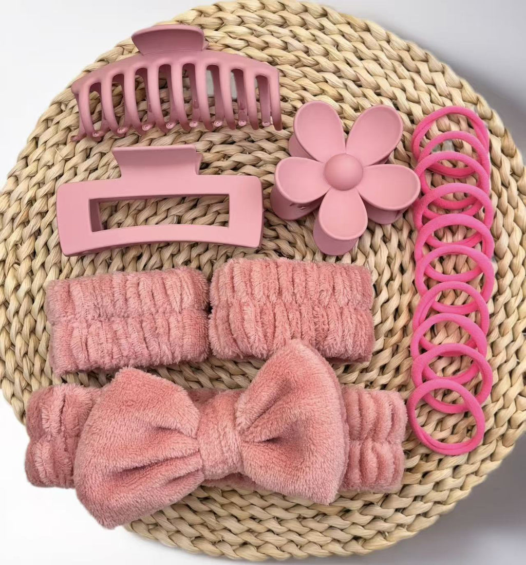 16-Piece Women's Hair Accessories Set with Bow Design and Versatile Clips Ties for Daily Styling teemdrop