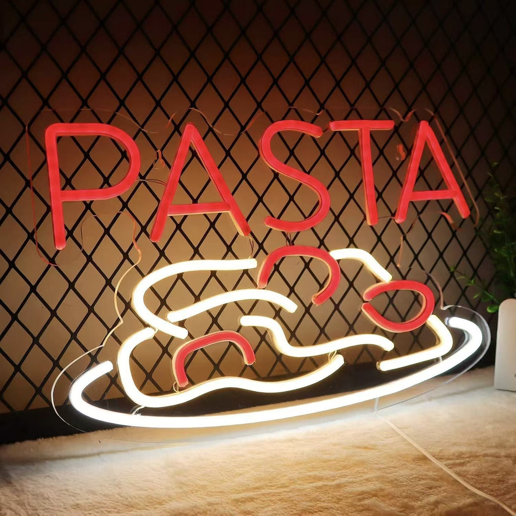 LED Neon Light Hamburger Fries Sushi Shape Sign for Home Bar Decoration