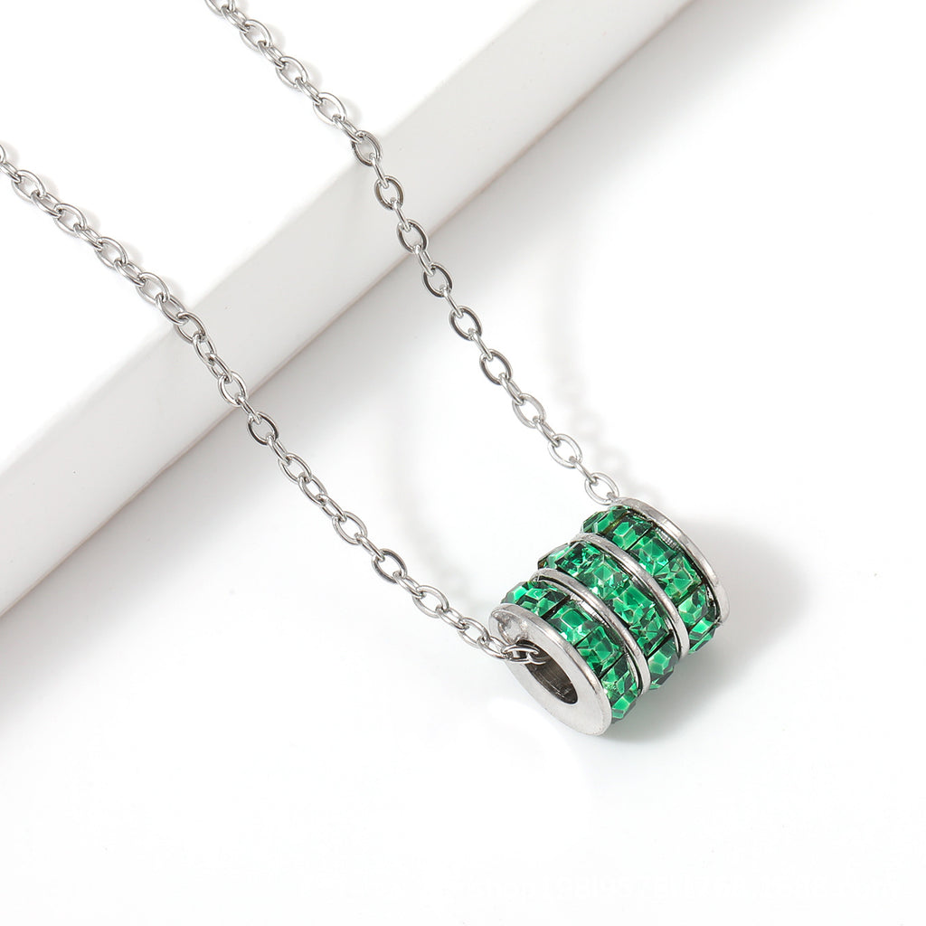 Birthstone Stainless Steel Adjustable Necklace