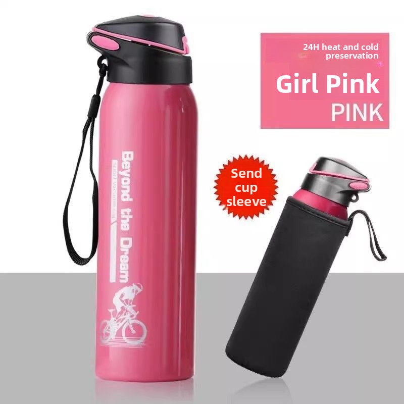 Insulated Stainless Steel Cycling Water Bottle with Straw
