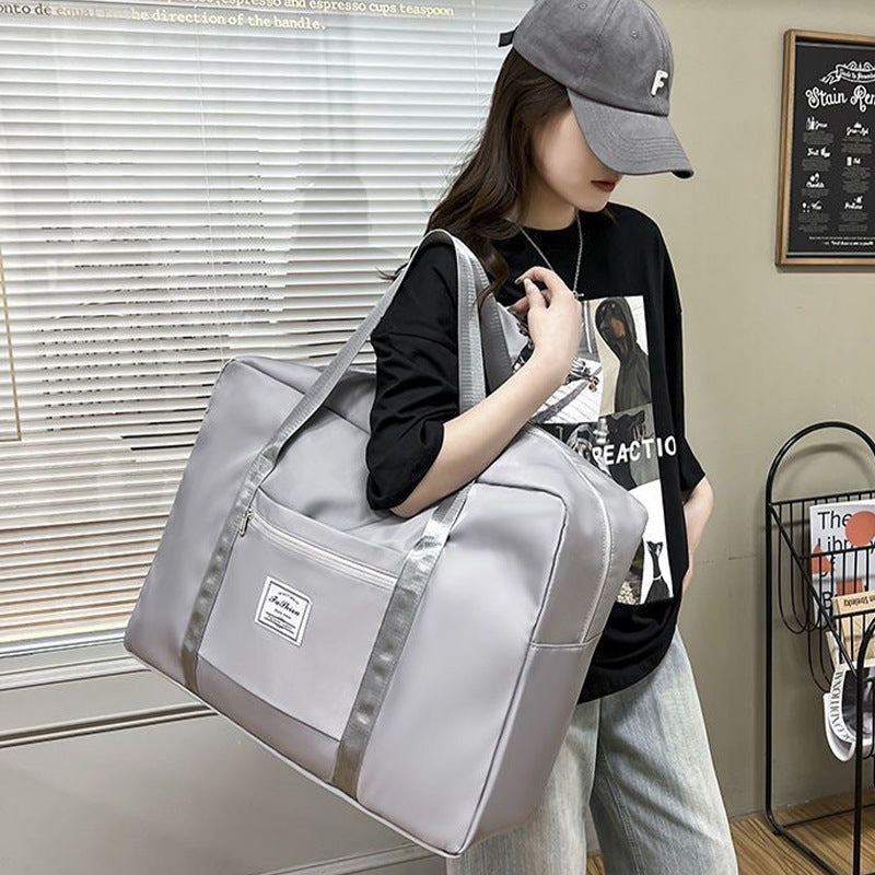 Large Capacity Oxford Cloth Diagonal Travel Satchel with Trolley Sleeve teemdrop