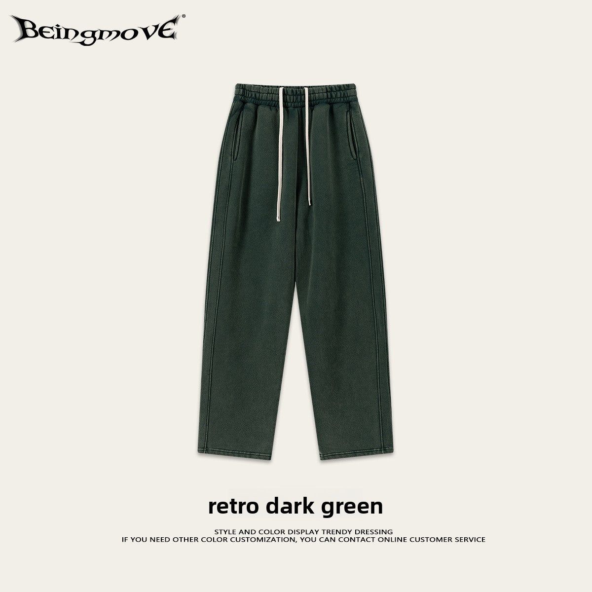 Retro Washed 400g Fleece Lined Curved Cut Straight Leg Sweatpants for Men teemdrop