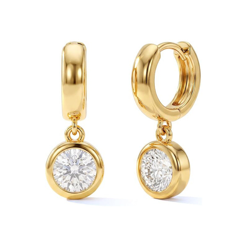 14K gold zircon earrings