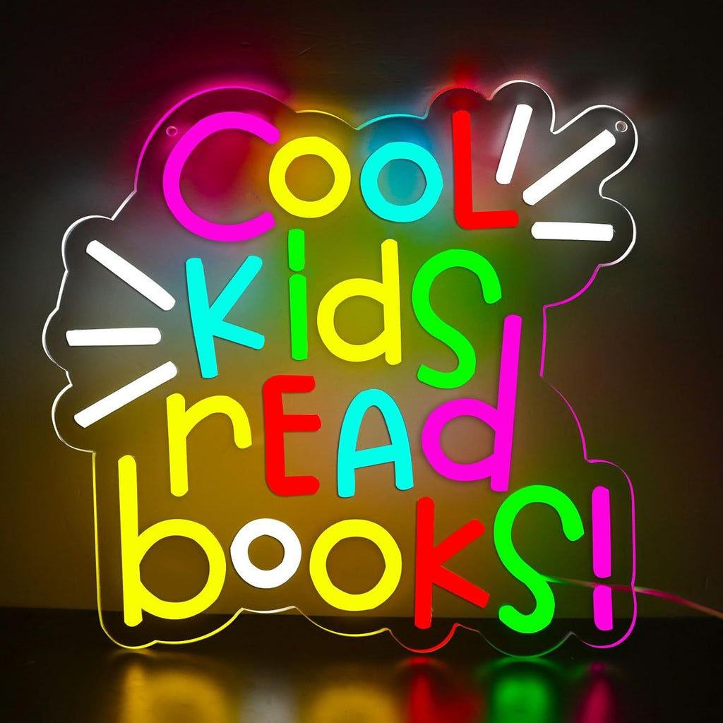 Dimmable LED Reading Neon Sign Wall Decor Light teemdrop
