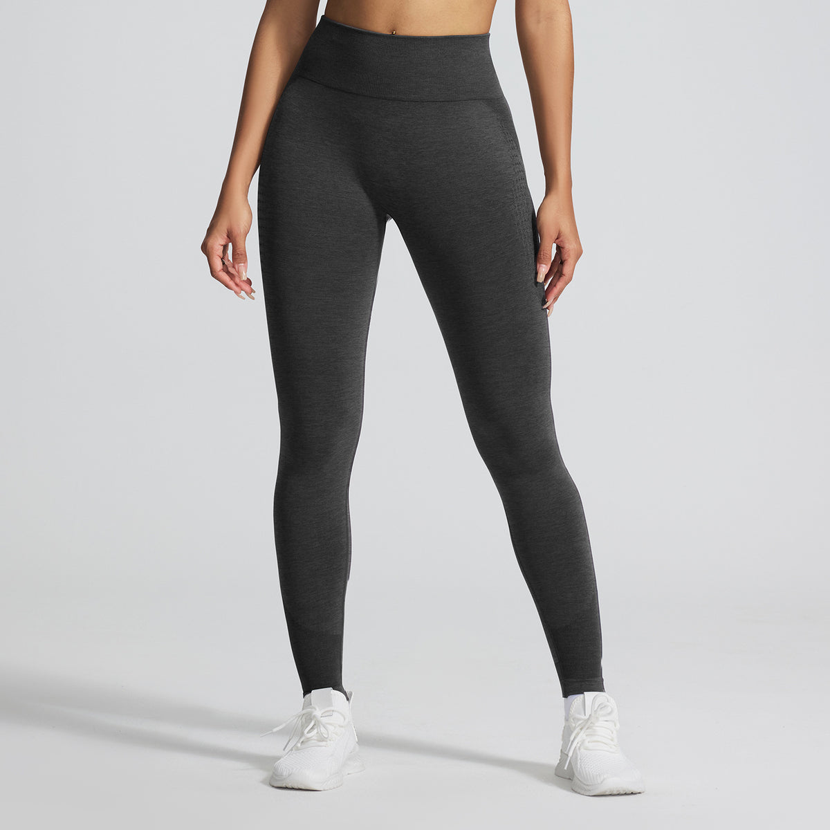 Women's Seamless Jacquard High-Waist Cropped Yoga Pants teemdrop