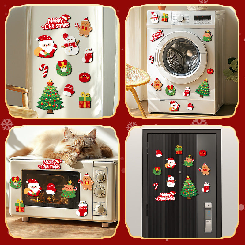Creative Paper Christmas Tree Magnetic Refrigerator Stickers Holiday Decoration teemdrop