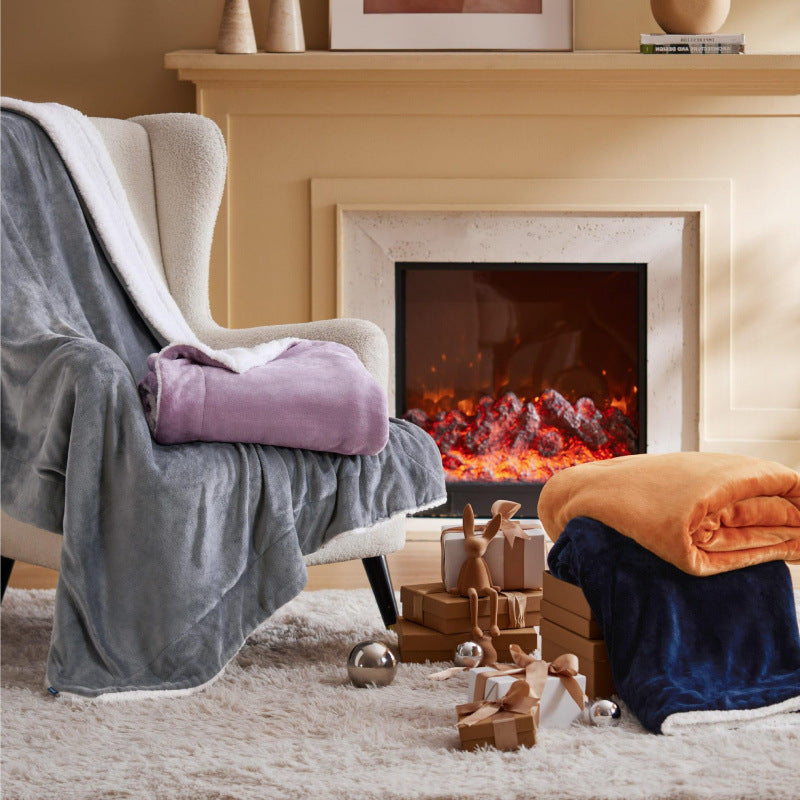 Double-Sided Warm Plush Flannel Blanket teemdrop