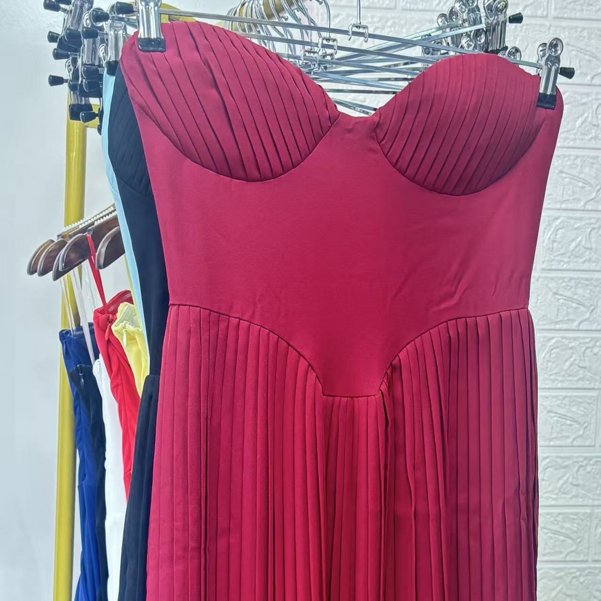 Off-Shoulder Backless Ruched High-Waist Long Dress teemdrop
