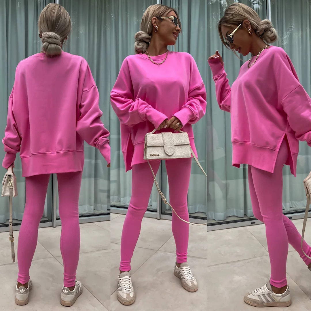 Long Sleeve Sweatshirt and Tight Trousers Set