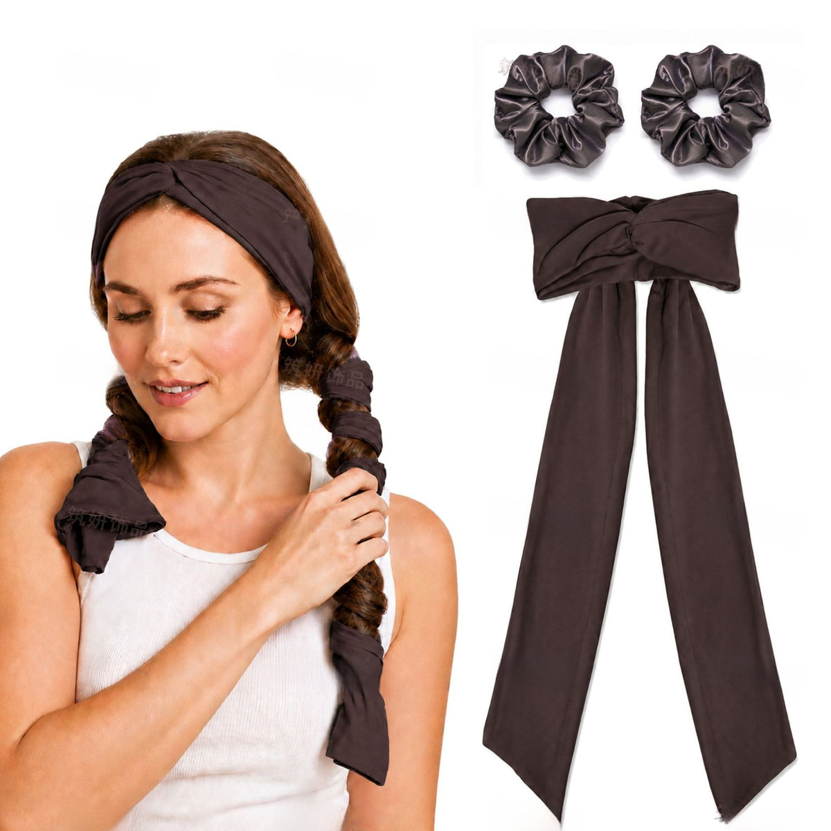 Heat-Free 2-in-1 Curling Hairband Magic Hair Curler Ribbon for Women teemdrop