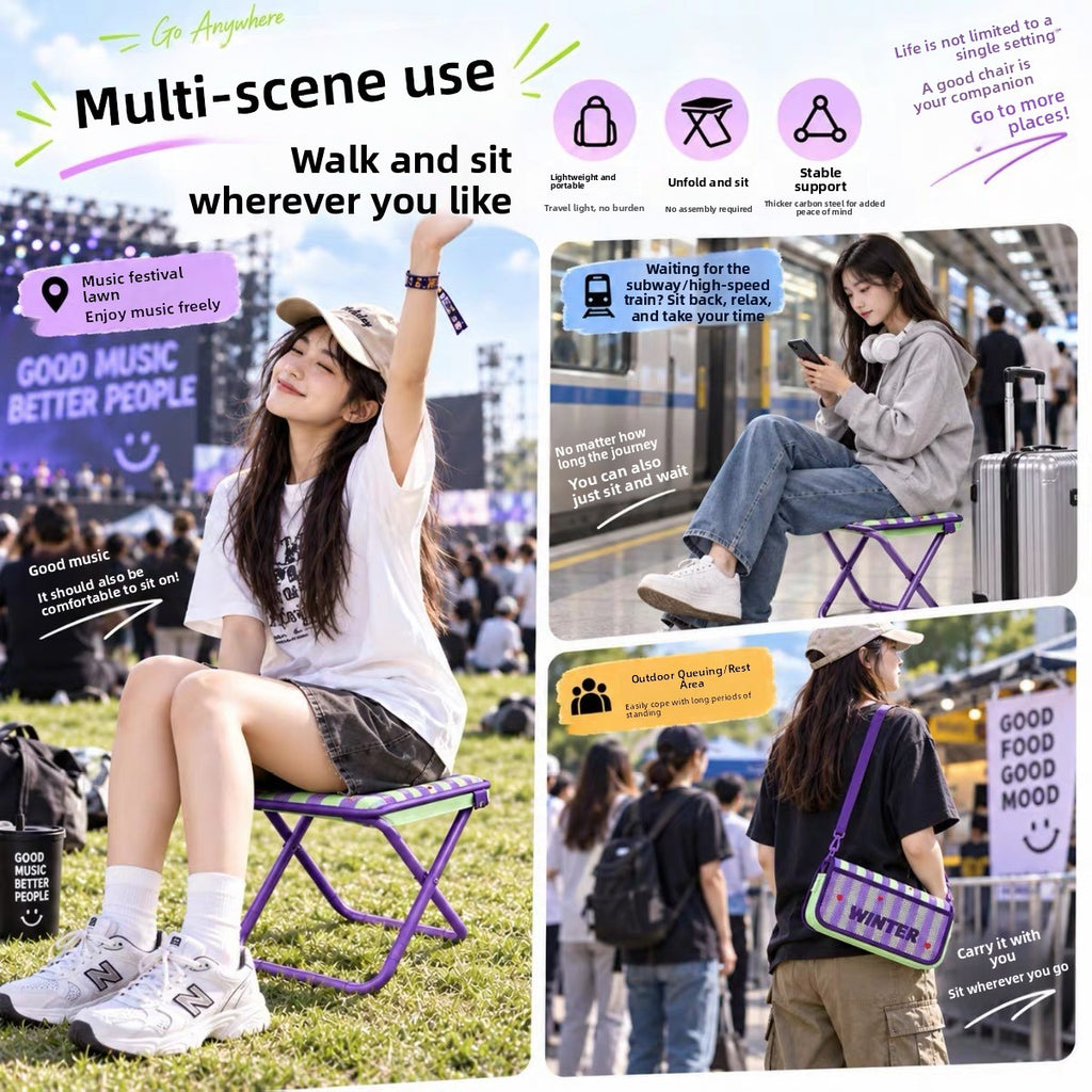Portable Pencil Case Foldable Stool teemdrop