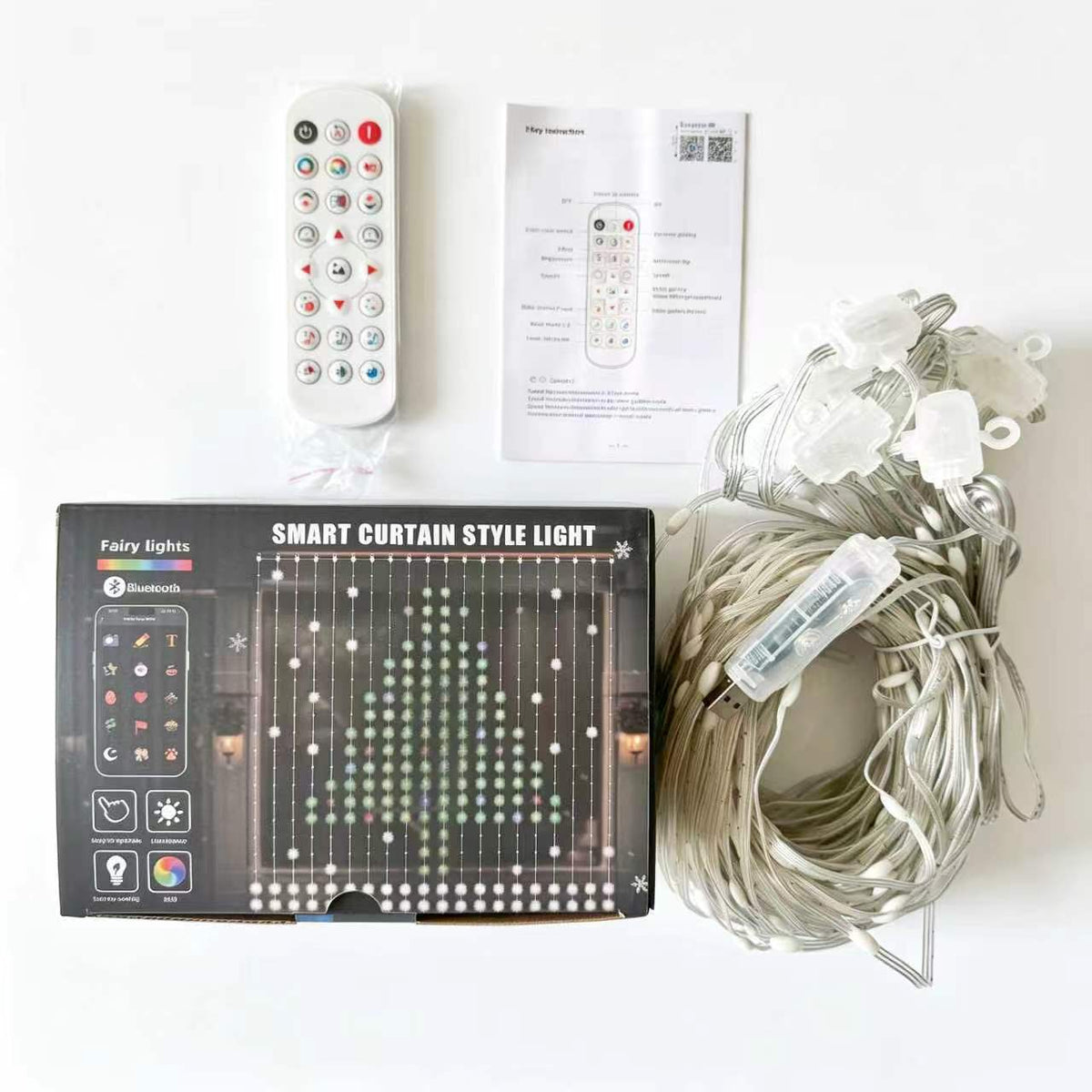 Smart App Controlled RGB Programmable LED Curtain Light with Dynamic Display Modes