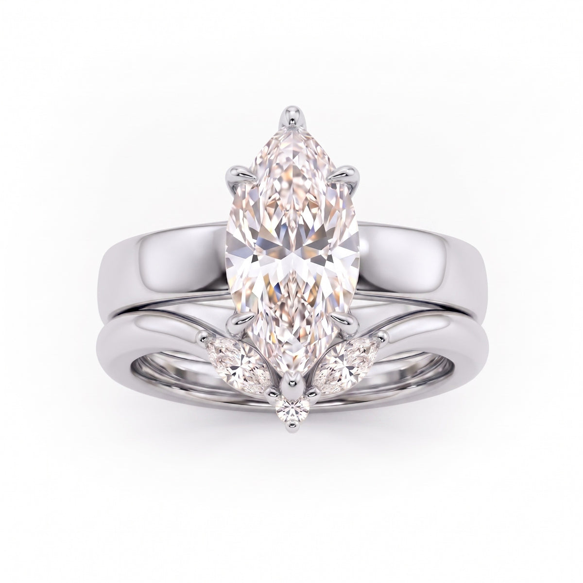 Wide Band Cubic Zirconia Gold Plated Ring