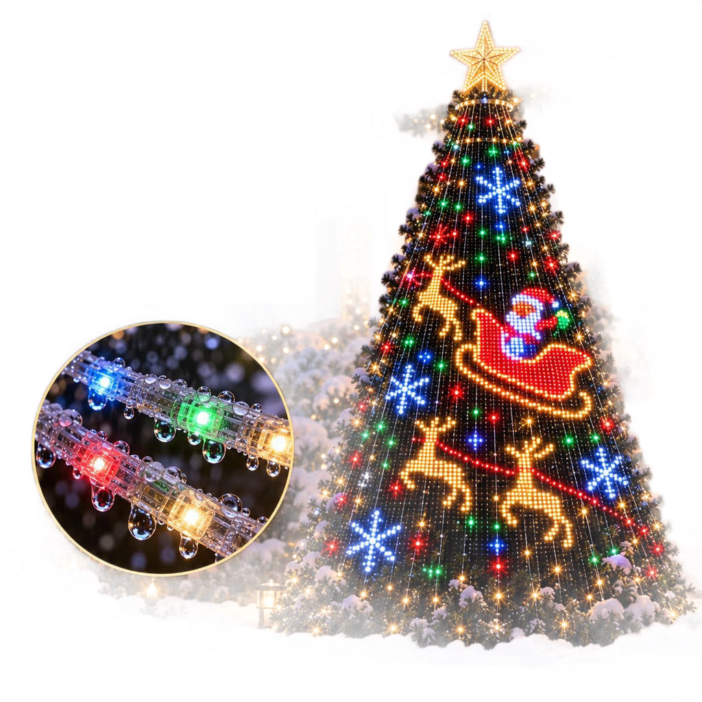 Smart RGB LED Christmas String Lights USB Remote Control Wall Hanging Holiday Decoration teemdrop