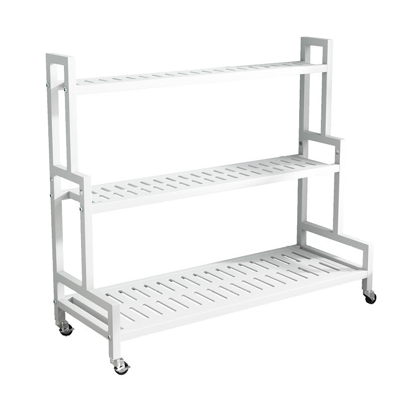Foldable Metal Flower Stand Multi-Tier Ladder Plant Rack for Indoor Outdoor Use