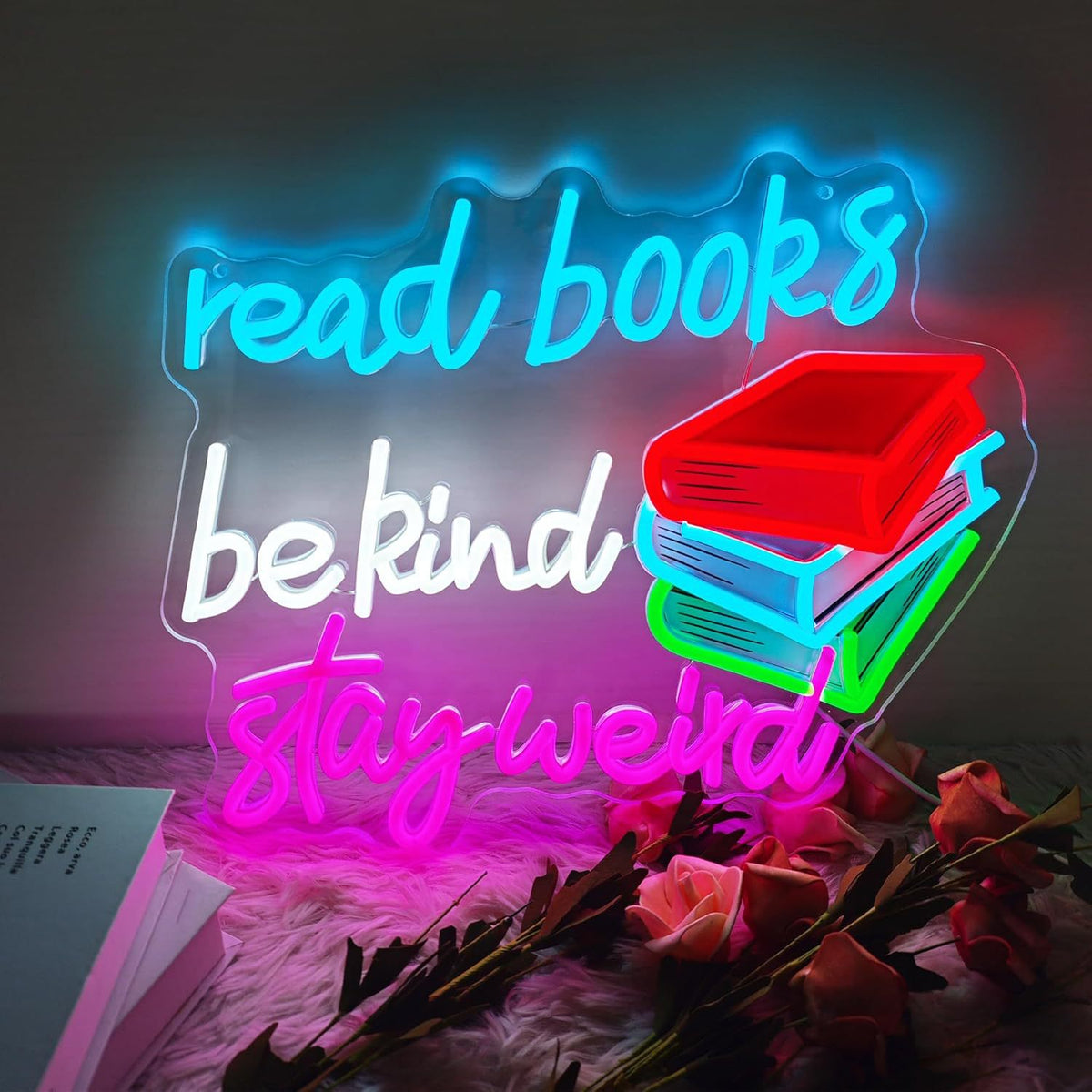 Dimmable LED Reading Neon Sign Wall Decor Light teemdrop
