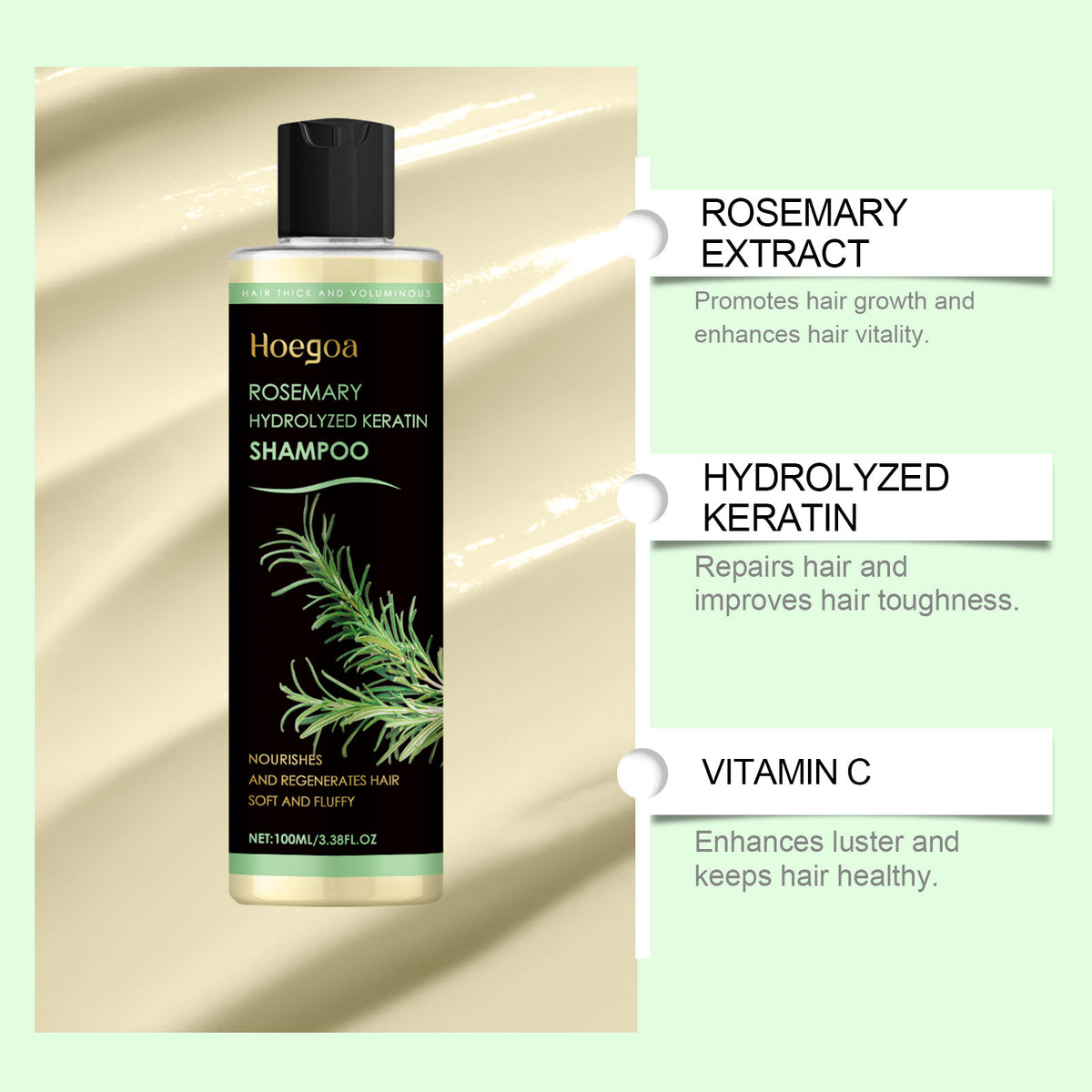 Hoegoa Rosemary Thickening Shampoo for Volumizing and Deep Repair 100ml teemdrop