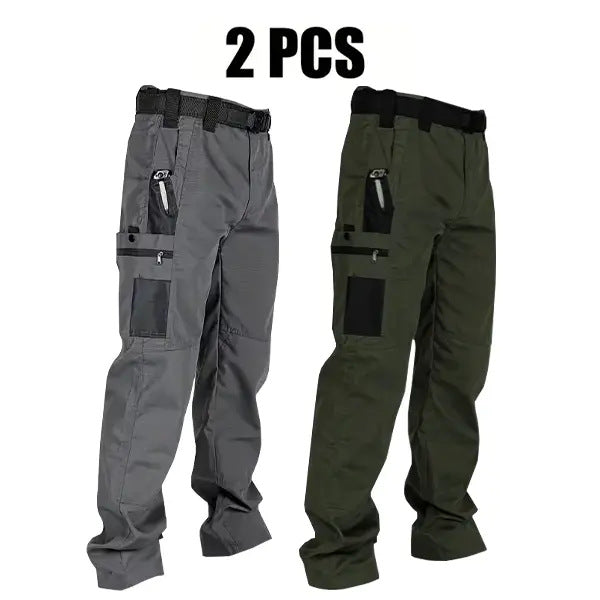 Men's Quick-Dry Tactical Cargo Pants Multi-Pocket Summer Casual Trousers 100% Polyester teemdrop