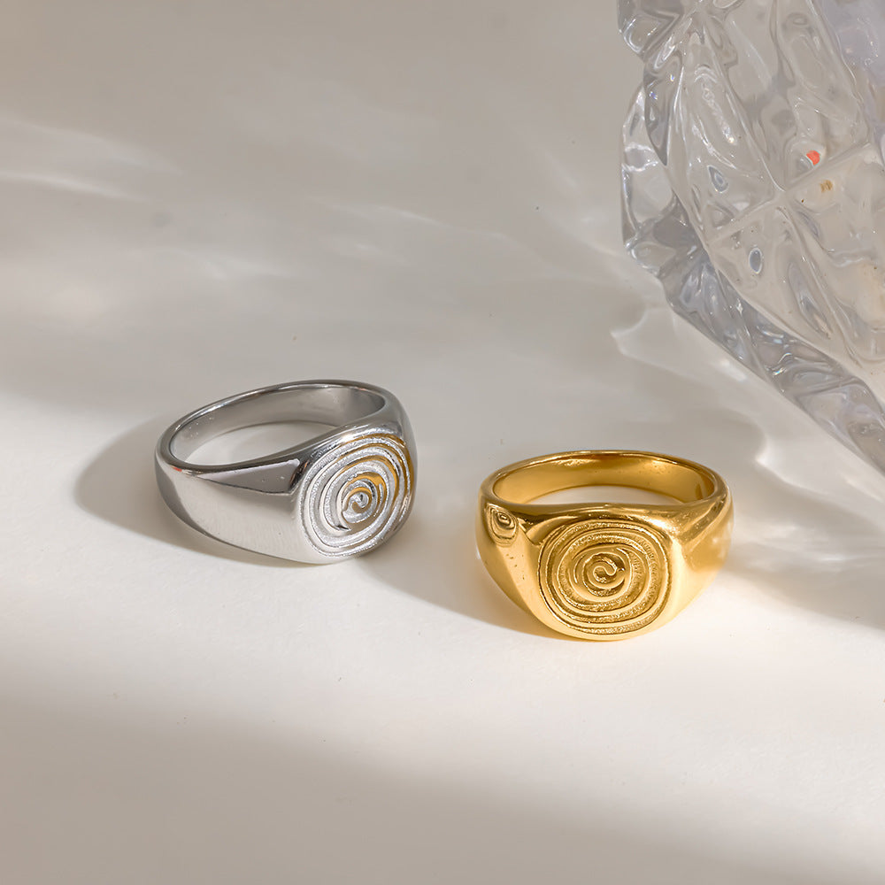 spiral fingerprint stamp ring