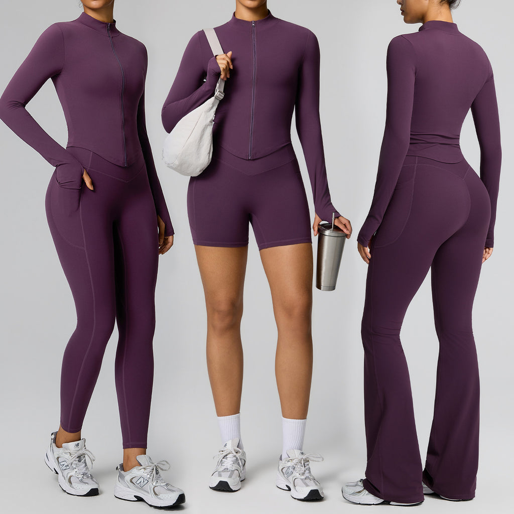 Women Two Piece Yoga Outfit High Waist Tight Sportswear Set teemdrop