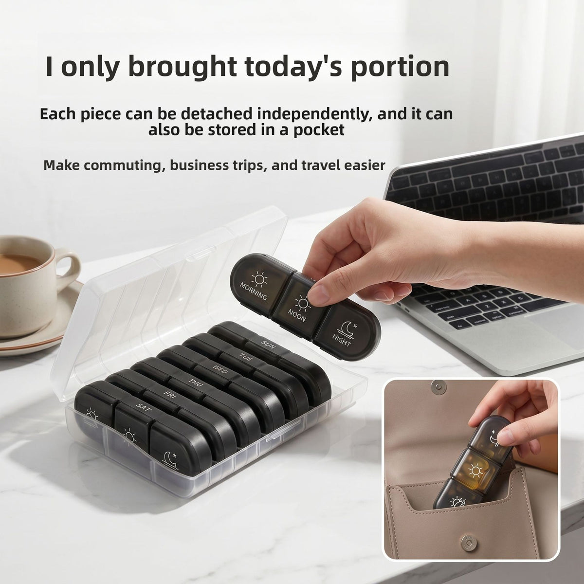 21-piece portable rainbow classification medicine box