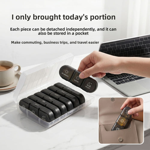 21-piece portable rainbow classification medicine box