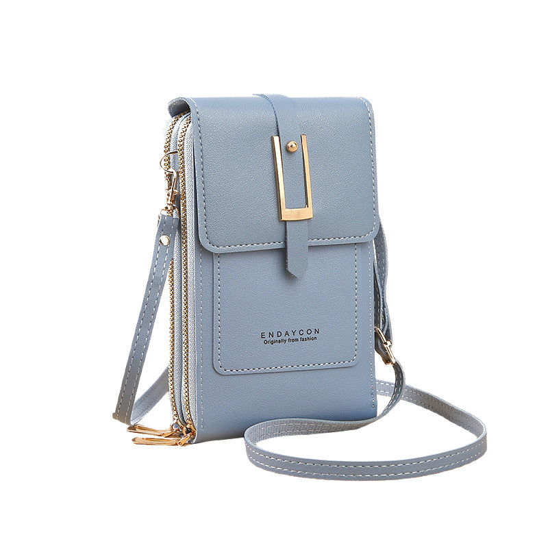 Women's Touch Screen PU Leather Phone Pouch Crossbody Bag with Card Slots