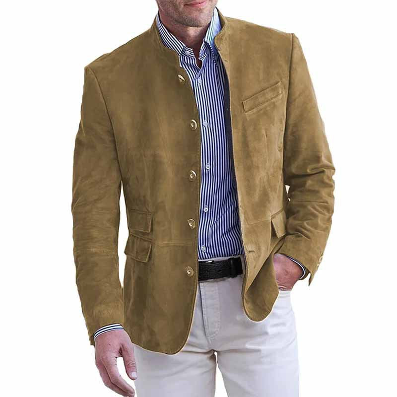 Men's casual suede trench coat