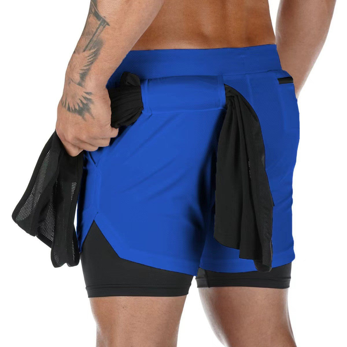 Men's Double Gym Shorts Jogging Quick-Dry