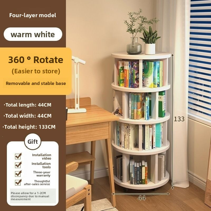 360-Degree Rotating Multi-Tier Bookshelf