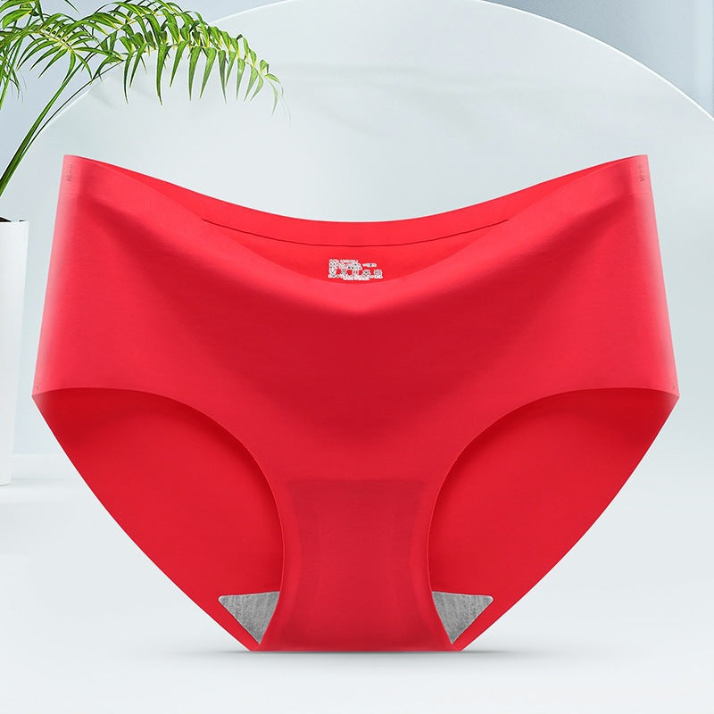 Women's Ice Silk Seamless Mid-Waist Breathable Briefs